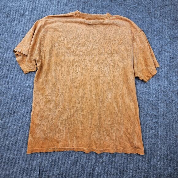 Vintage Wolves Shirt Mens XL Orange Graphic Nature Rag Tops Made USA 90s Tee - Picture 8 of 8